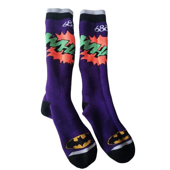 Batman purple socks whak! Kapow long ankle 686 S/M - Picture 1 of 5